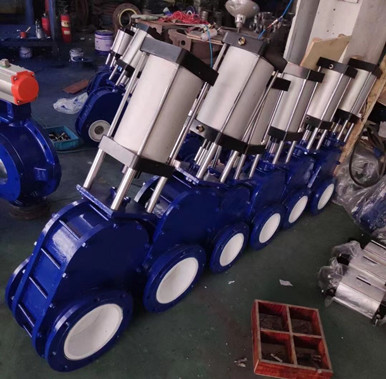 远大阀门PZ644TC气动陶瓷双闸板阀，耐磨双插板阀门特点及型号说明
